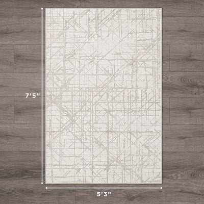 Aria Ivory Dream Mink Printed Chenille Rugs