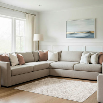 Aria Ivory Dream Mink Printed Chenille Rugs