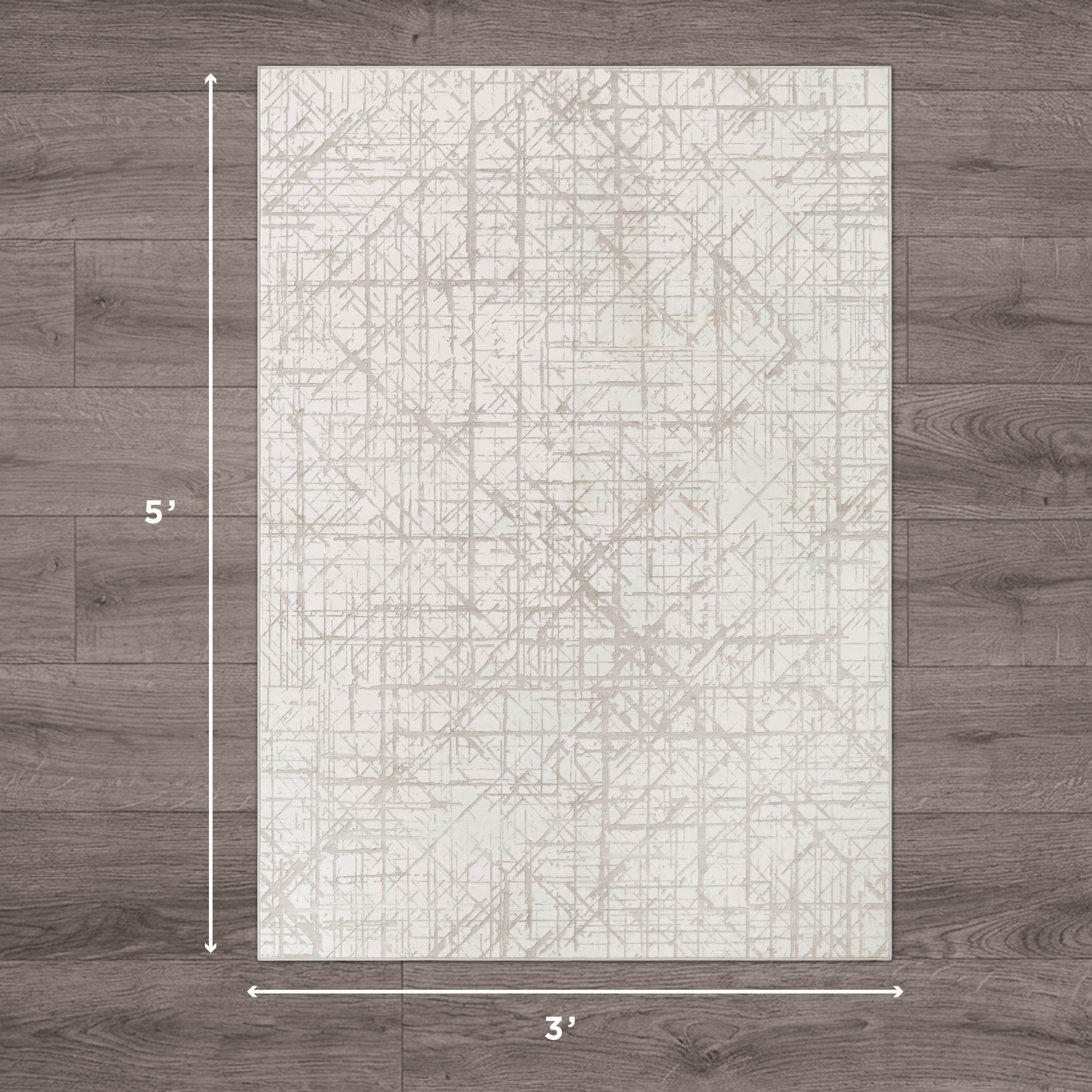 Aria Ivory Dream Mink Printed Chenille Rugs