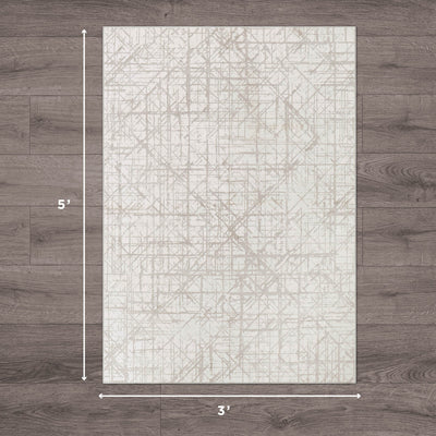Aria Ivory Dream Mink Printed Chenille Rugs