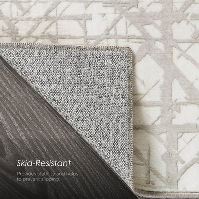 Aria Ivory Dream Mink Printed Chenille Rugs