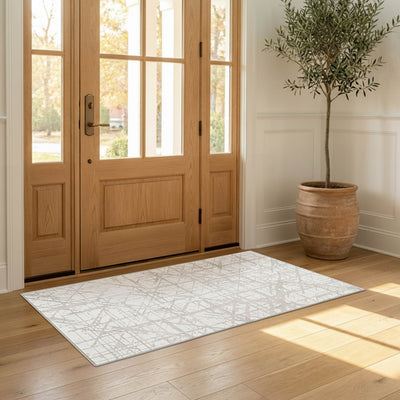 Aria Ivory Dream Mink Printed Chenille Rugs