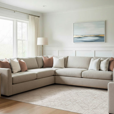 Aria Ivory Dream Mink Printed Chenille Rugs