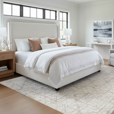 Aria Ivory Dream Mink Printed Chenille Rugs