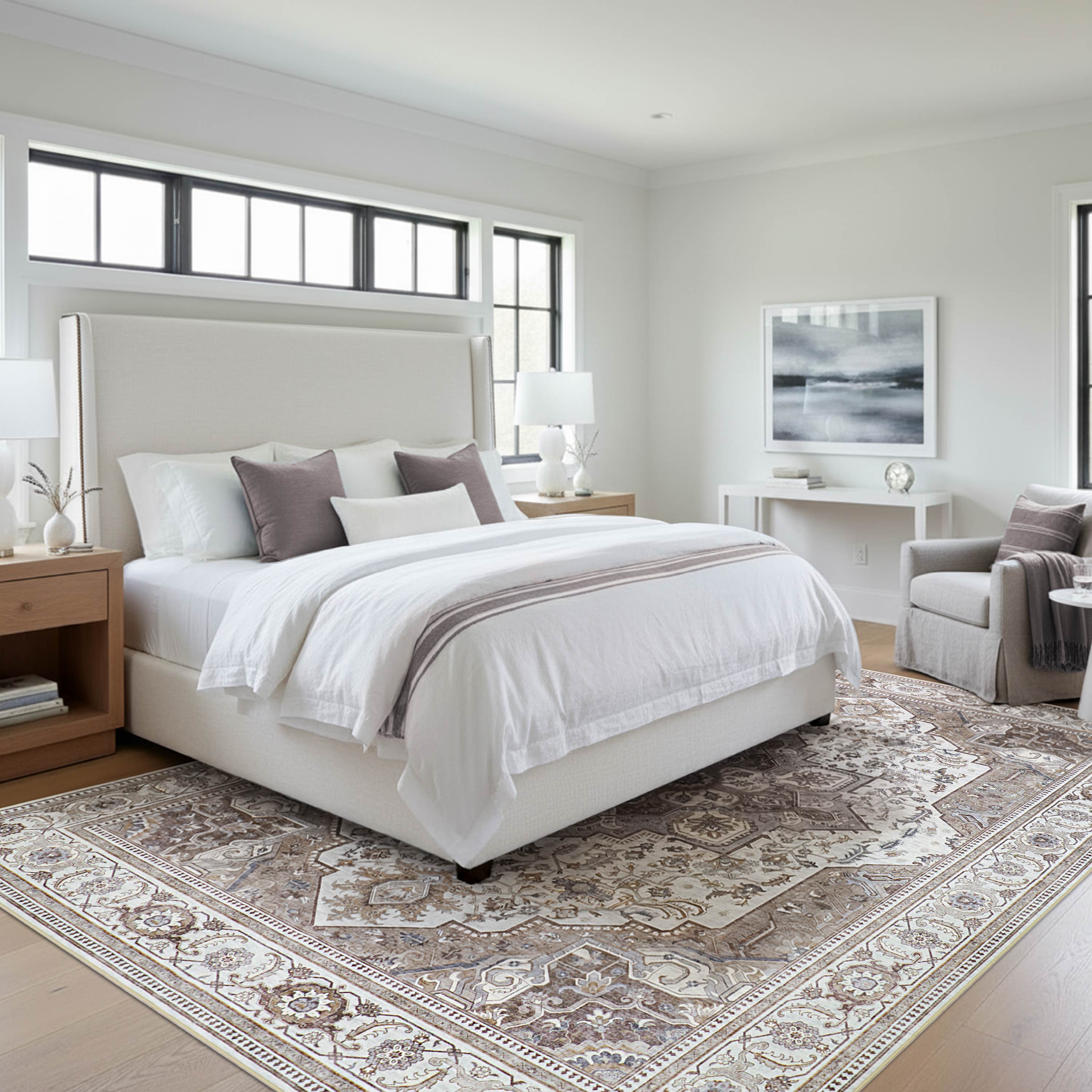 Rylan Dream Mink Printed Chenille Rugs