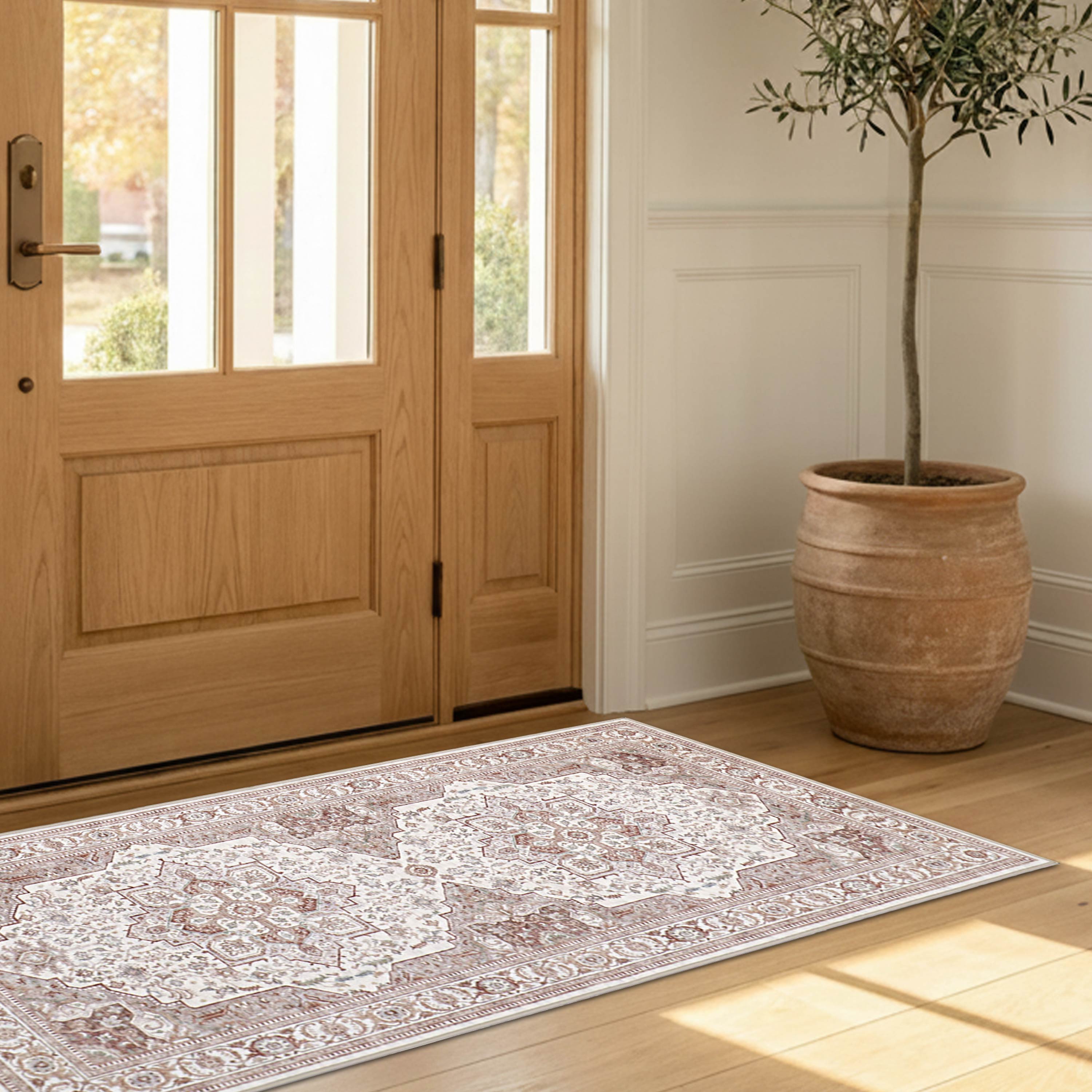 Rylan Dream Mink Printed Chenille Rugs