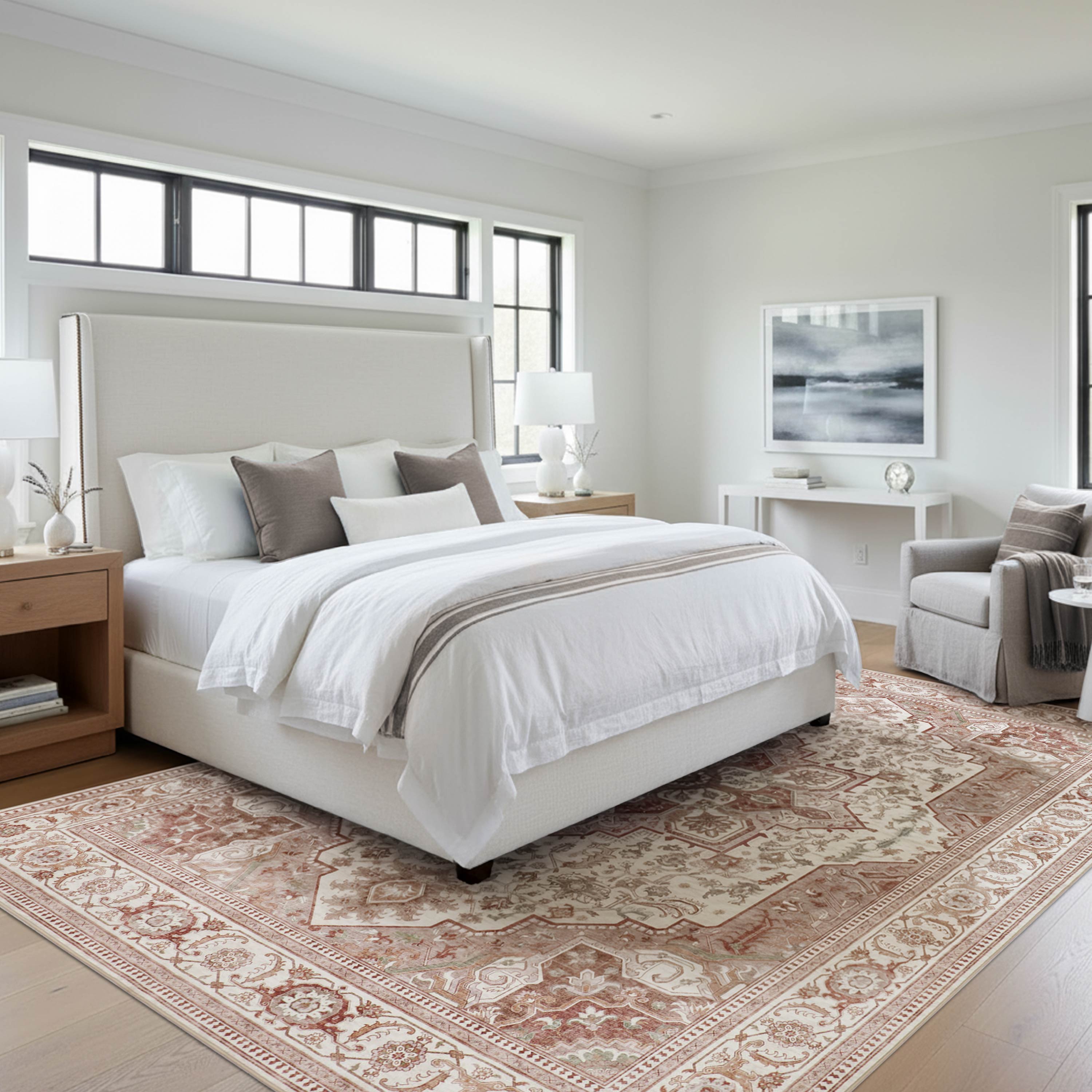 Rylan Dream Mink Printed Chenille Rugs