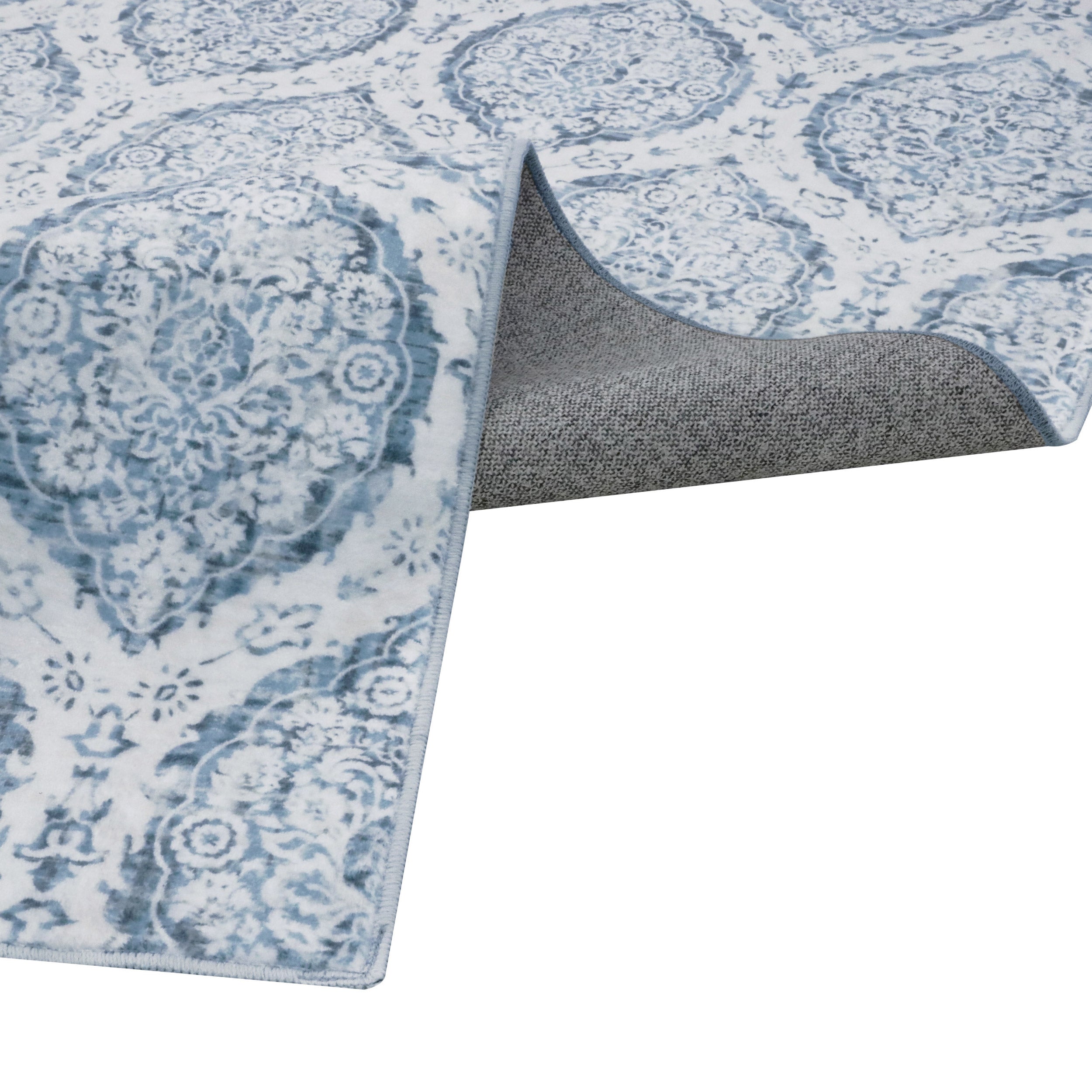 Alisha Aqua Dream Mink Printed Chenille Rugs