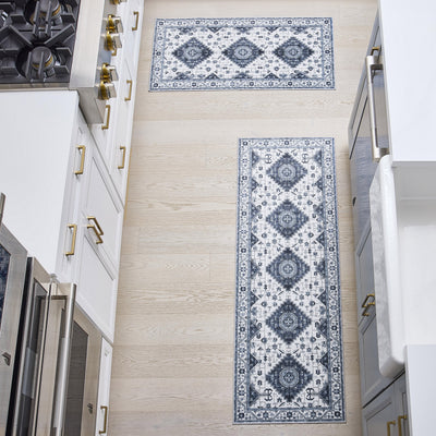 Cyrus Blue Dream Mink Printed Chenille Rug