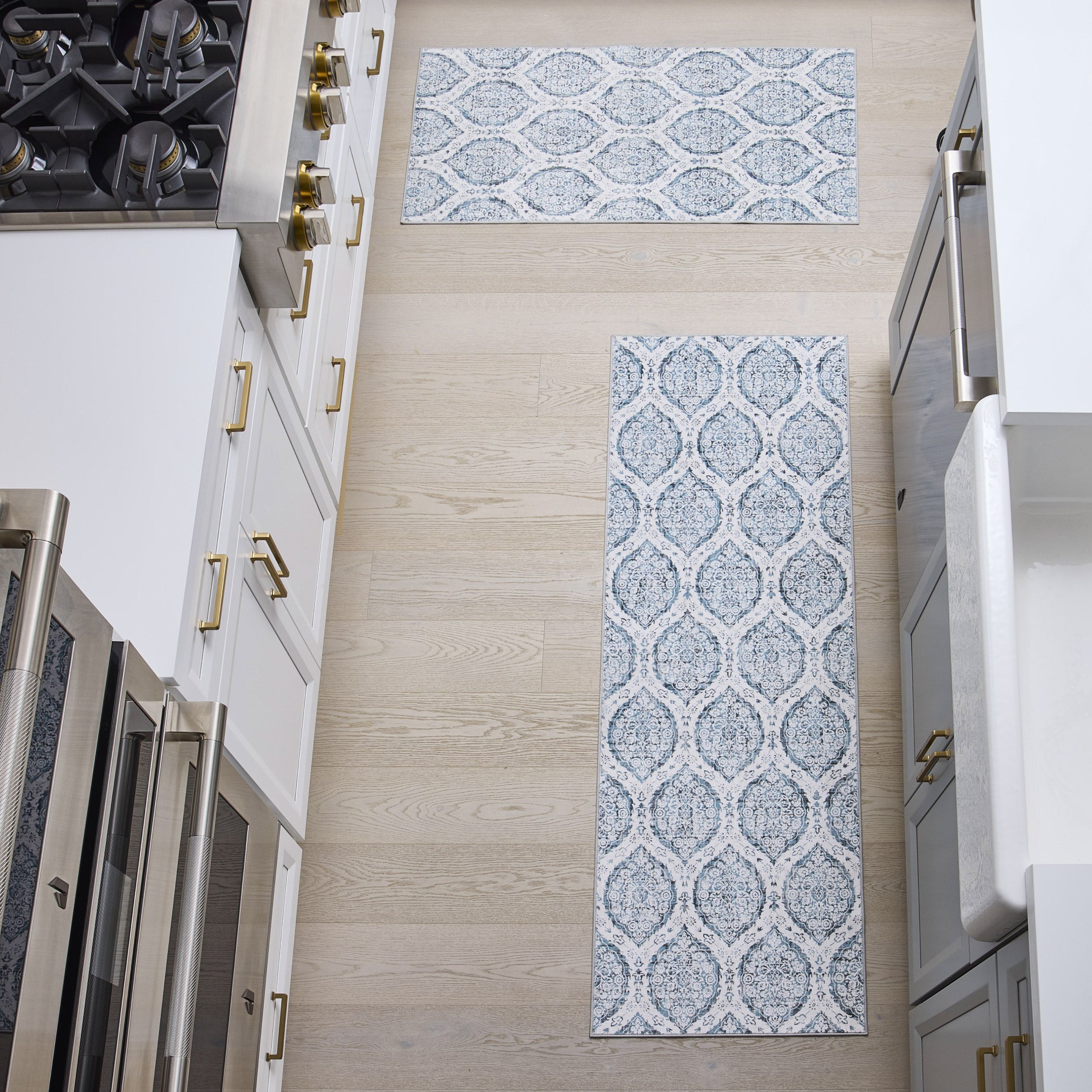 Alisha Aqua Dream Mink Printed Chenille Rugs