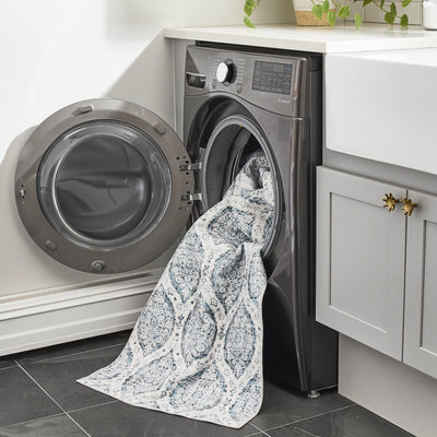 Alisha Aqua Dream Mink Printed Chenille Rugs