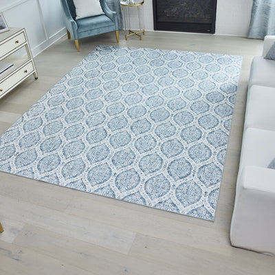 Alisha Aqua Dream Mink Printed Chenille Rugs