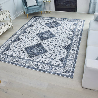 Cyrus Blue Dream Mink Printed Chenille Rug