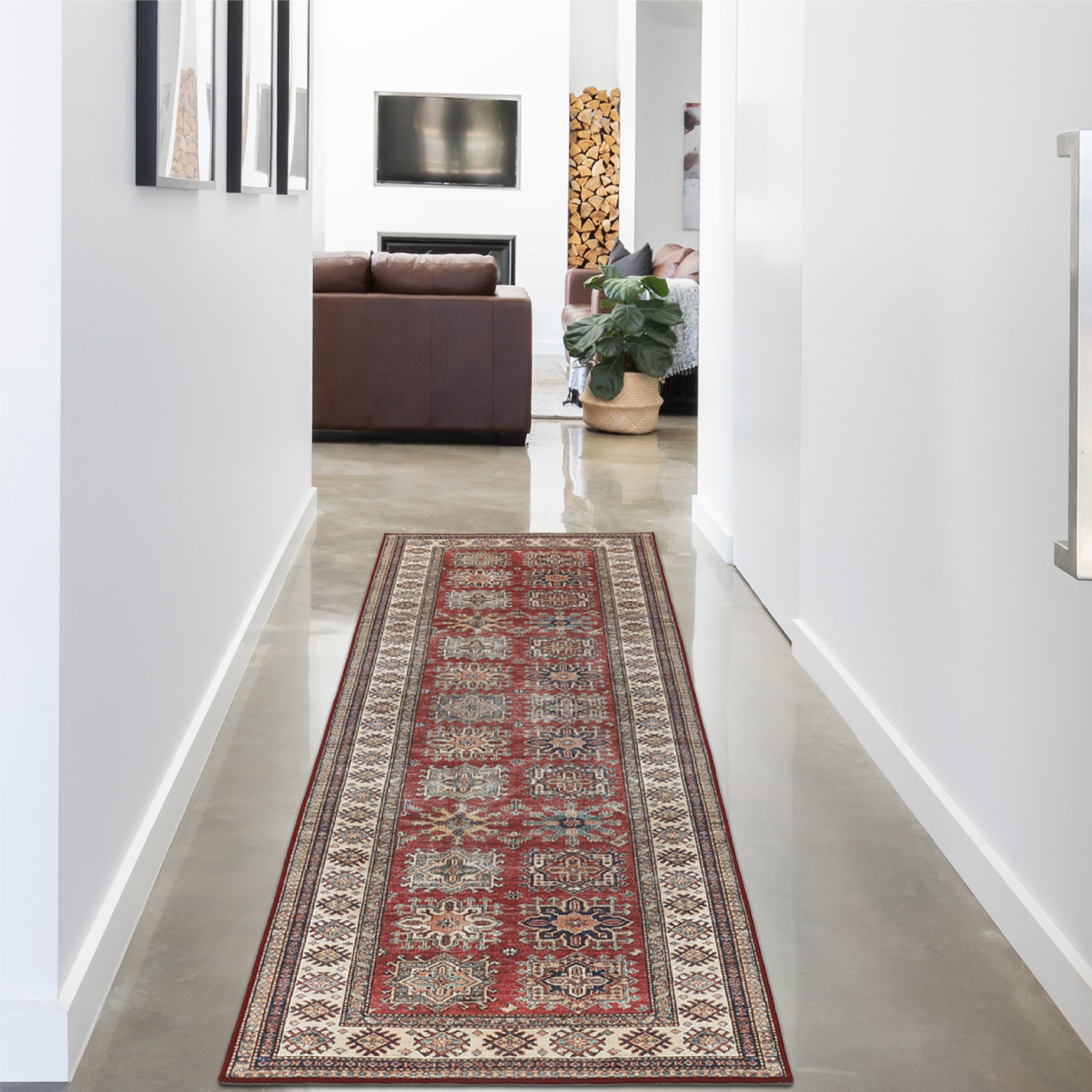 Red Minot Imagine Printed Chenille Rug