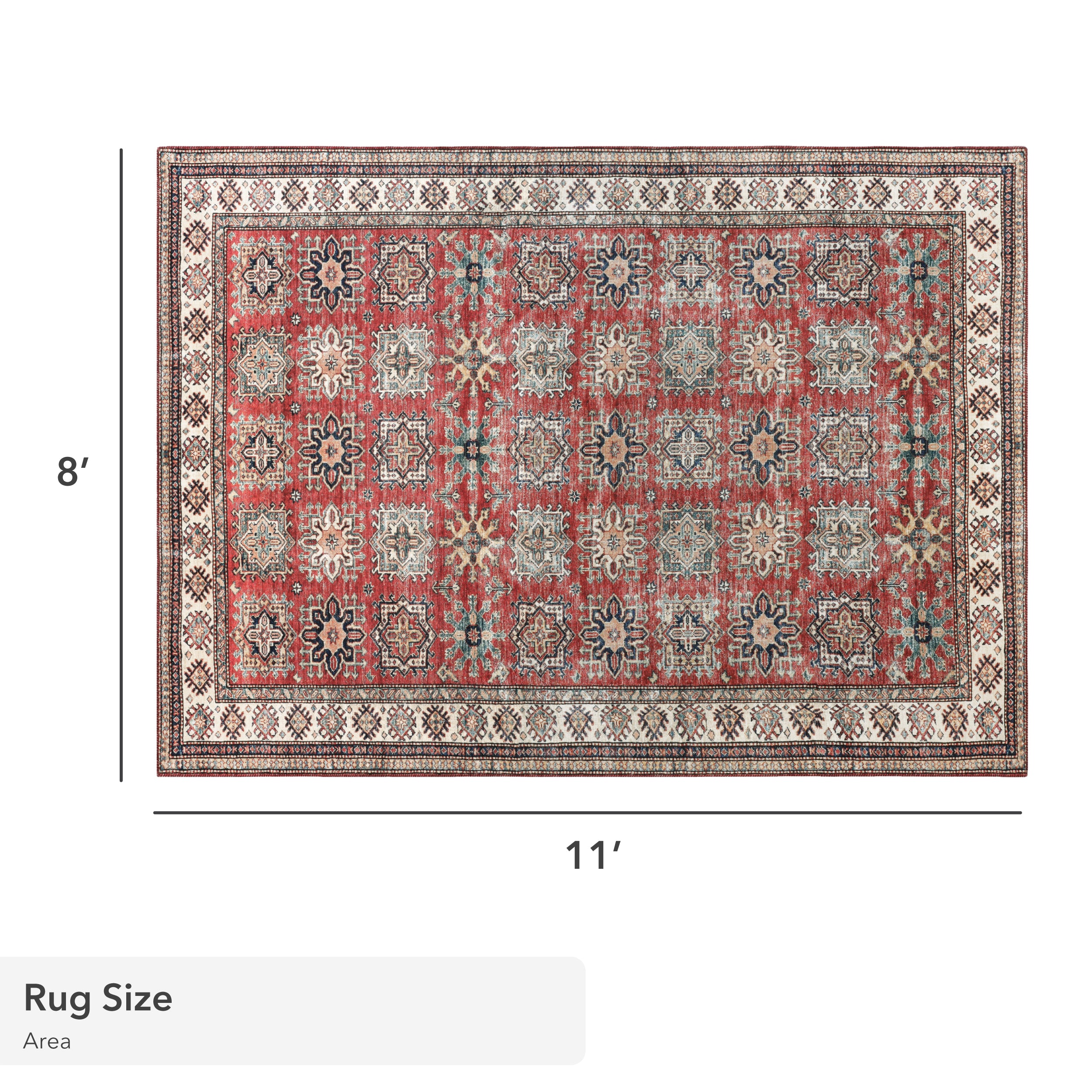 Red Minot Imagine Printed Chenille Rug