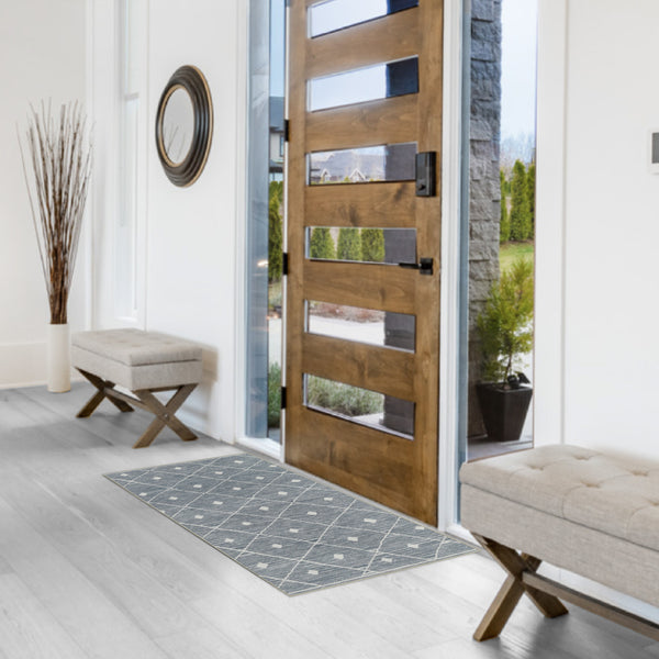 Blue Grey Seta Imagine Printed Chenille