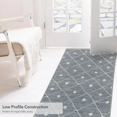 Blue Grey Seta Imagine Printed Chenille