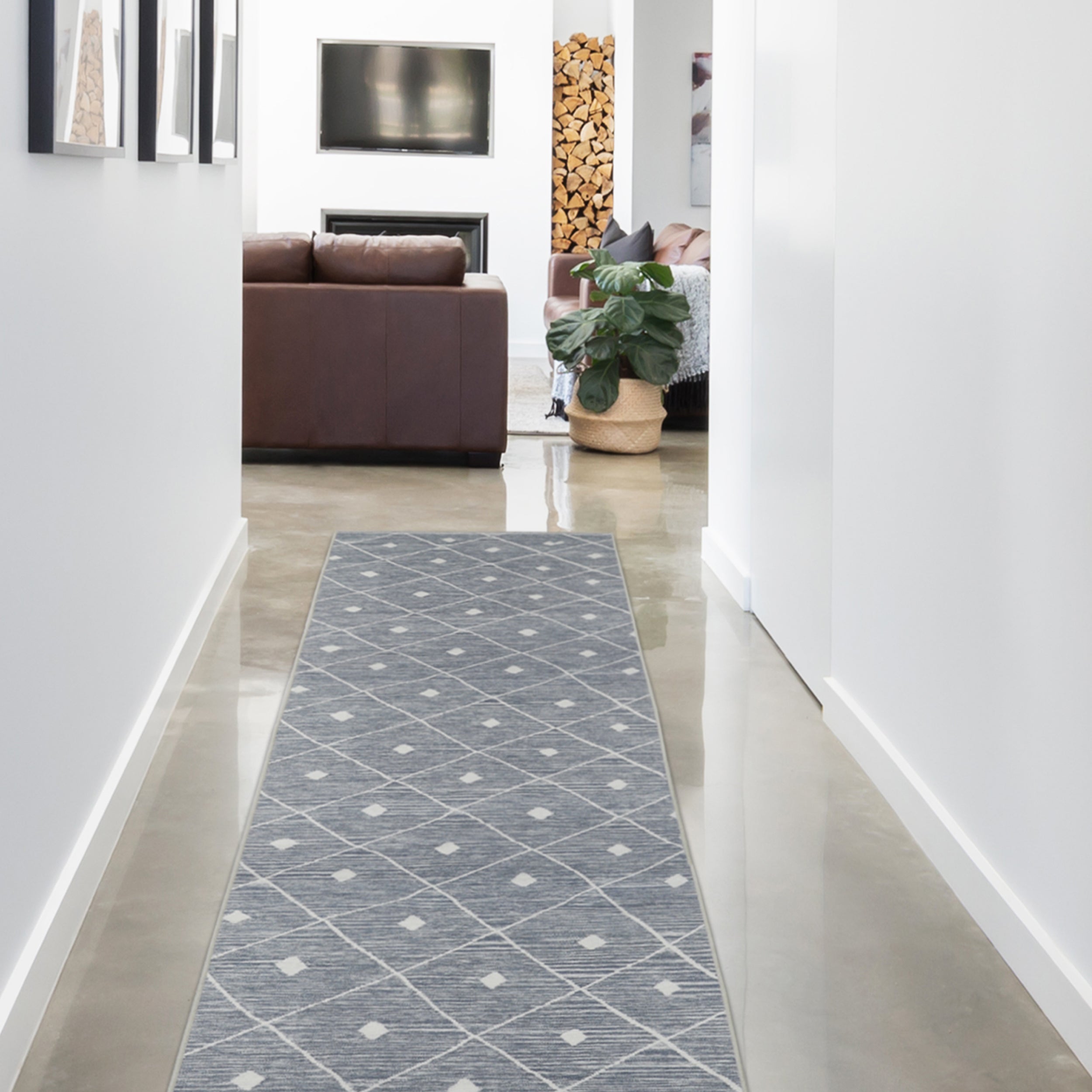 Blue Grey Seta Imagine Printed Chenille
