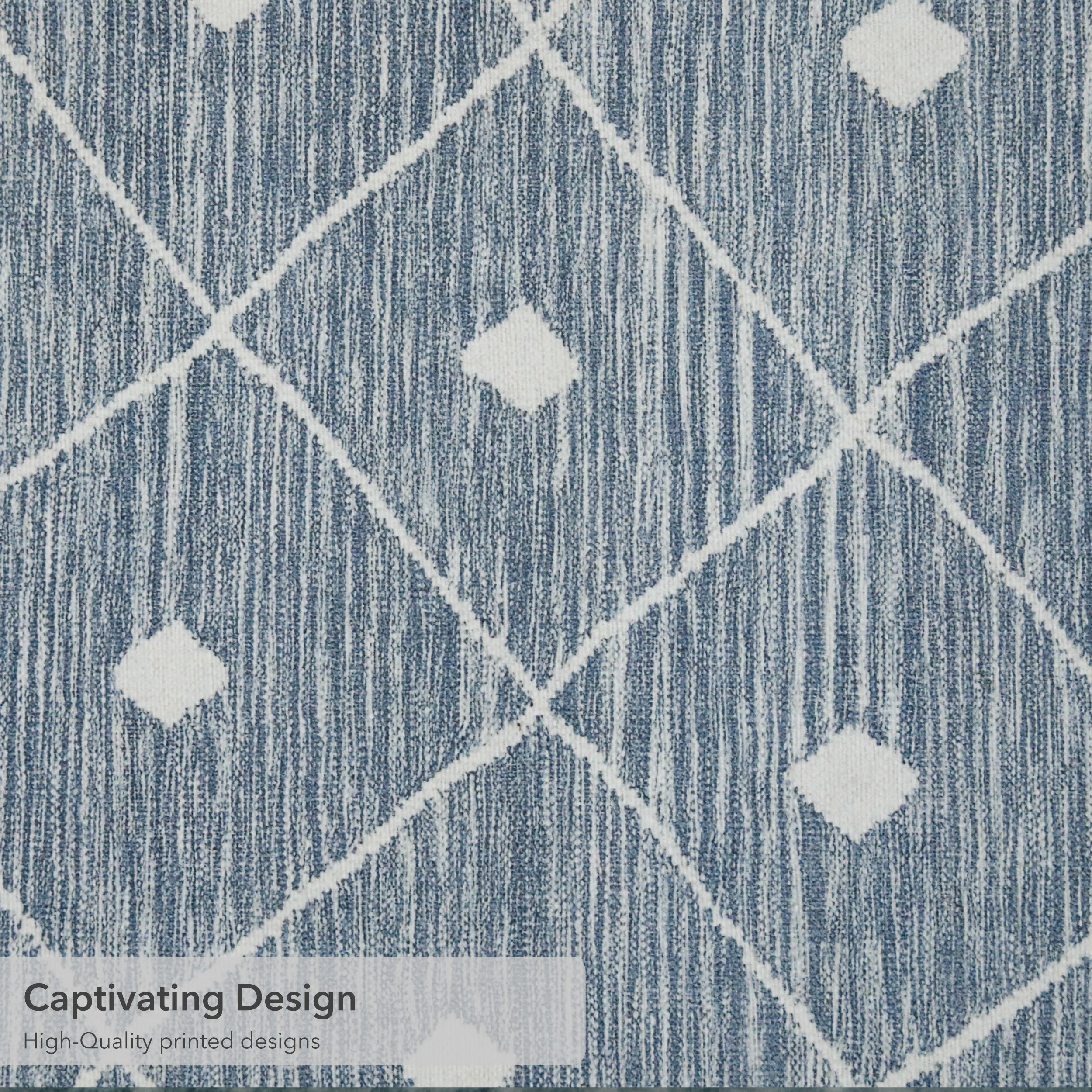 Blue Grey Seta Imagine Printed Chenille