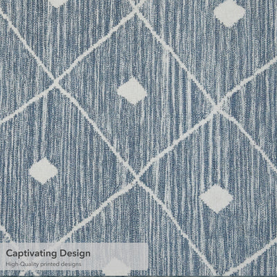 Blue Grey Seta Imagine Printed Chenille