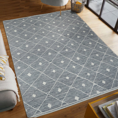 Blue Grey Seta Imagine Printed Chenille