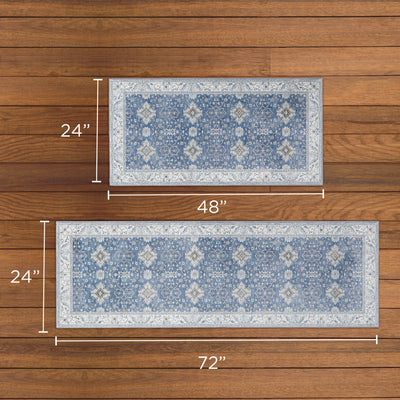 Willa Blue/Taupe Washable Dream Mink Rugs