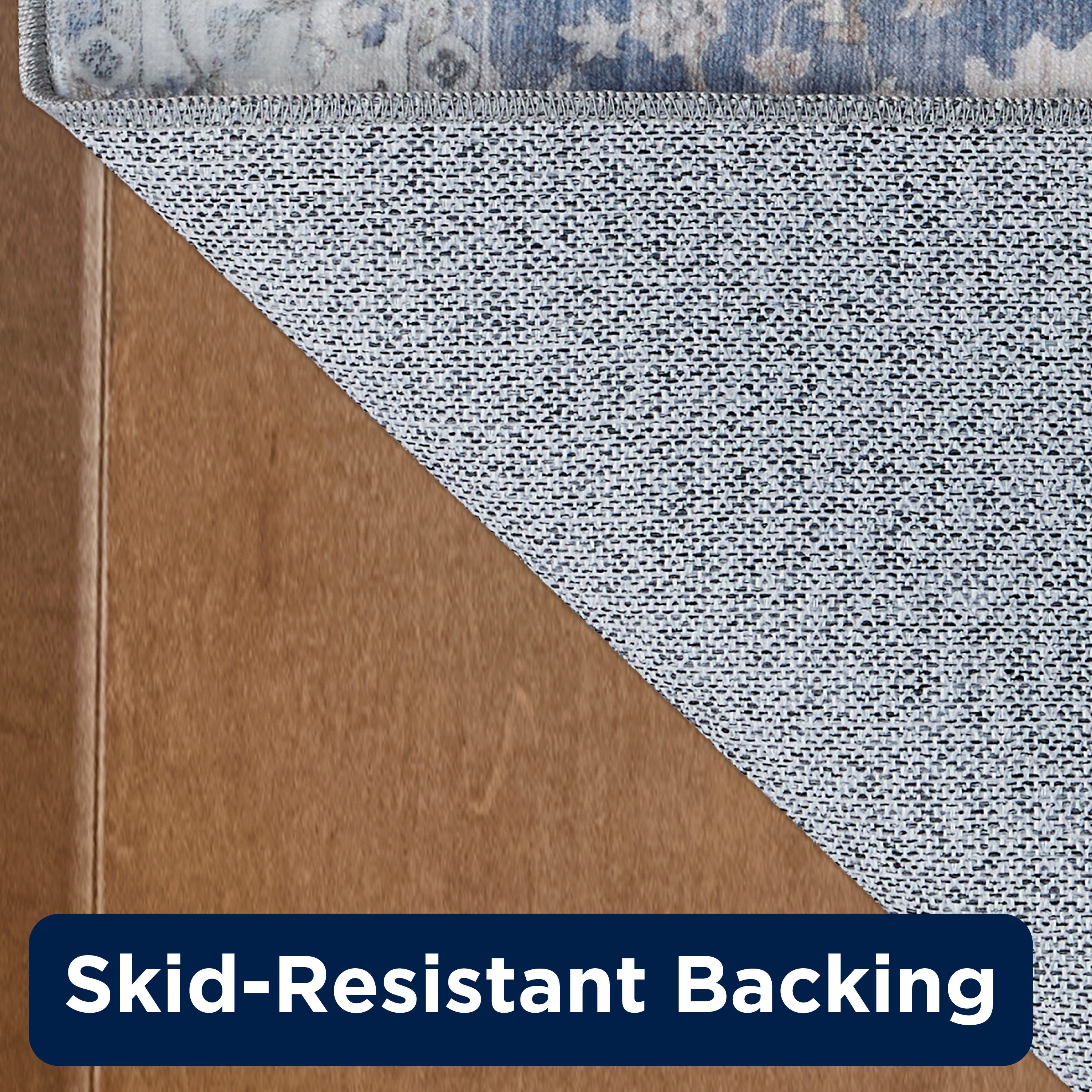 Willa Blue/Taupe Washable Dream Mink Rugs
