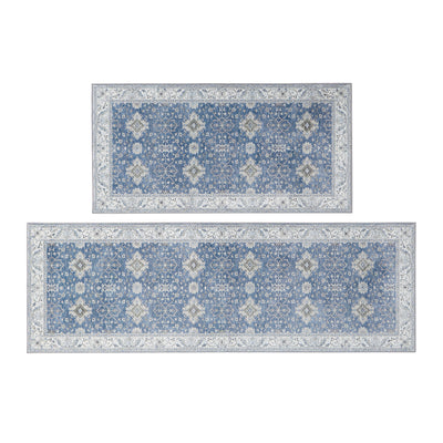 Willa Blue/Taupe Washable Dream Mink Rugs