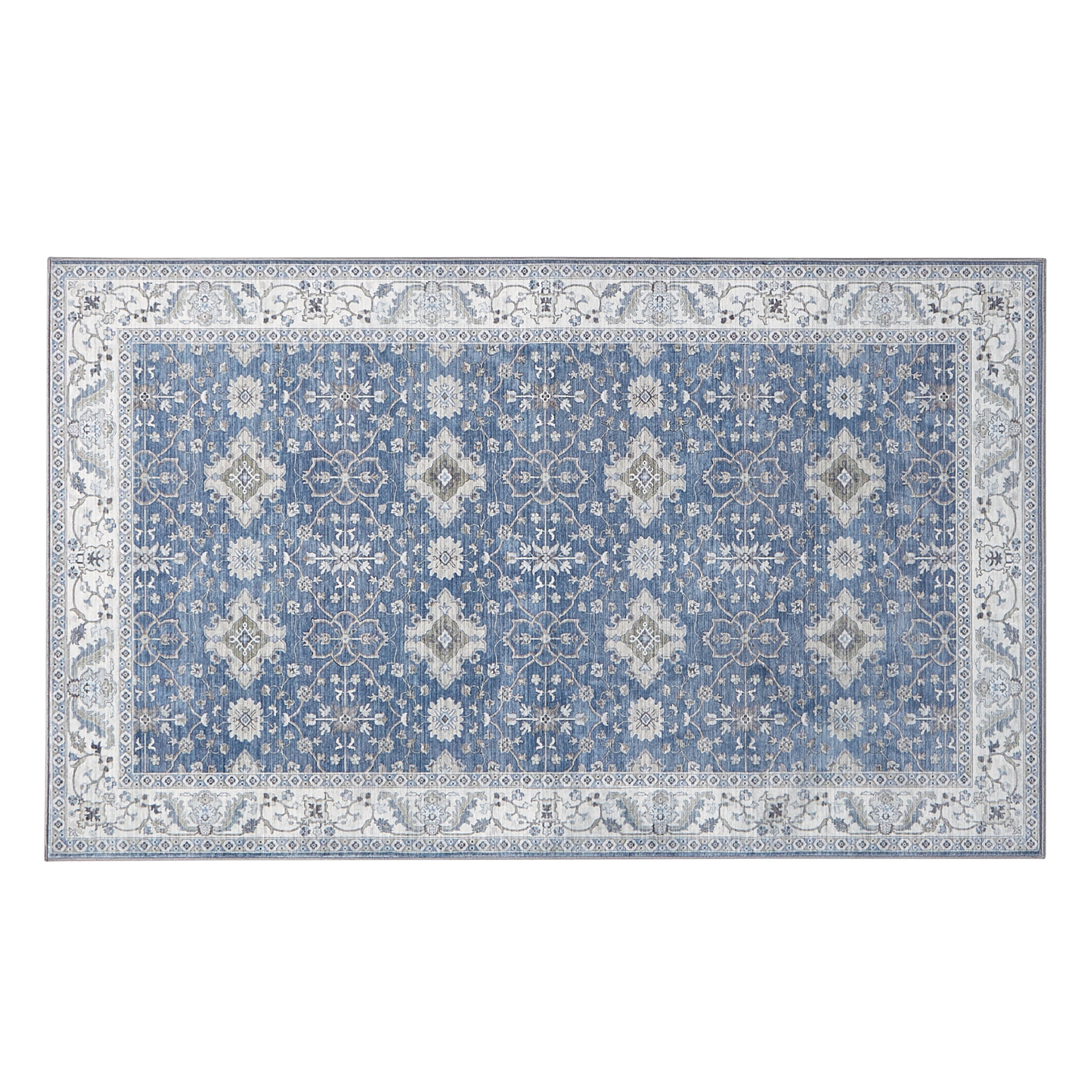 Willa Blue/Taupe Washable Dream Mink Rugs