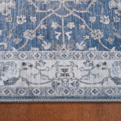 Willa Blue/Taupe Washable Dream Mink Rugs
