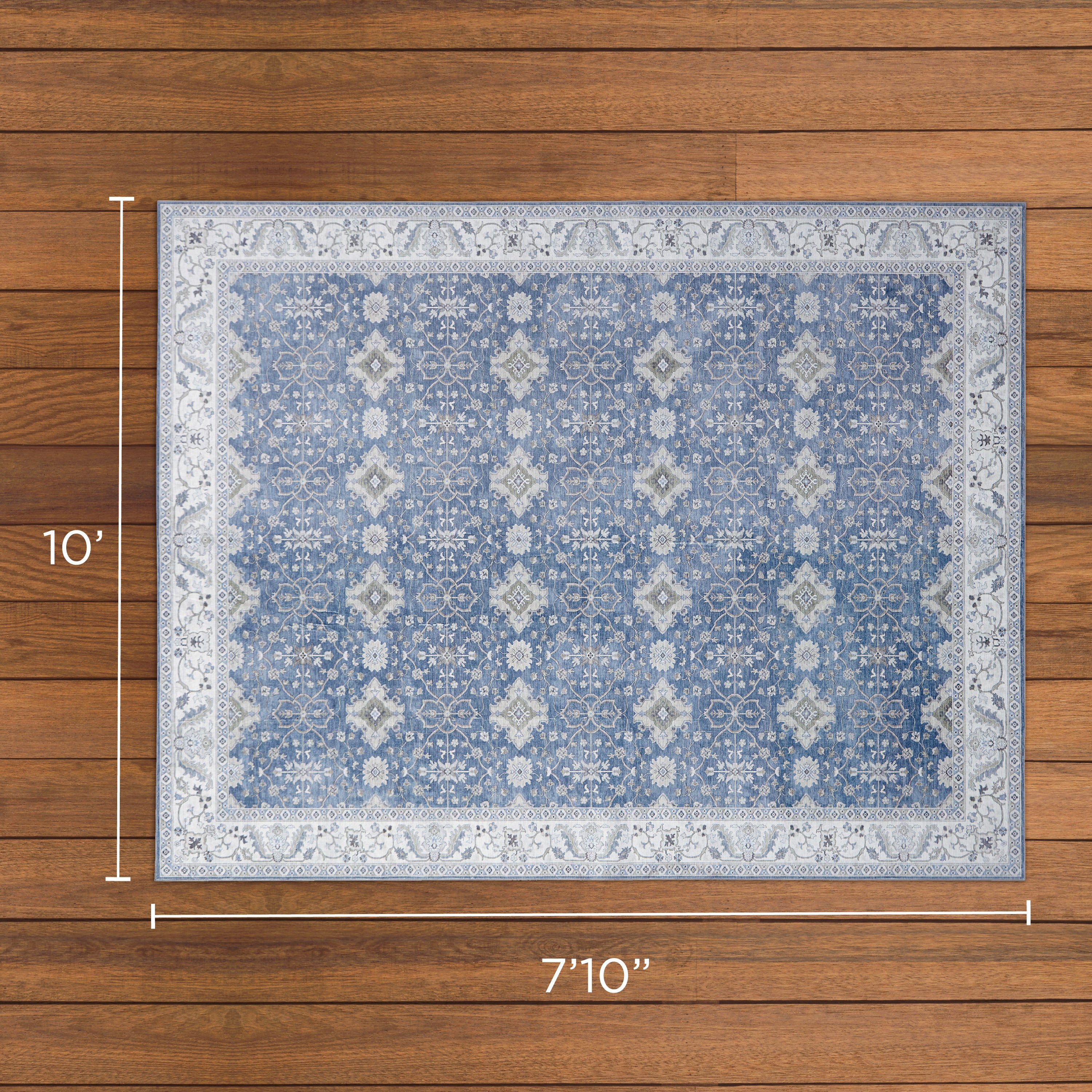Willa Blue/Taupe Washable Dream Mink Rugs
