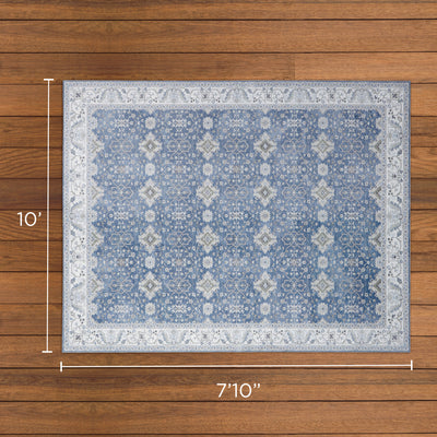 Willa Blue/Taupe Washable Dream Mink Rugs