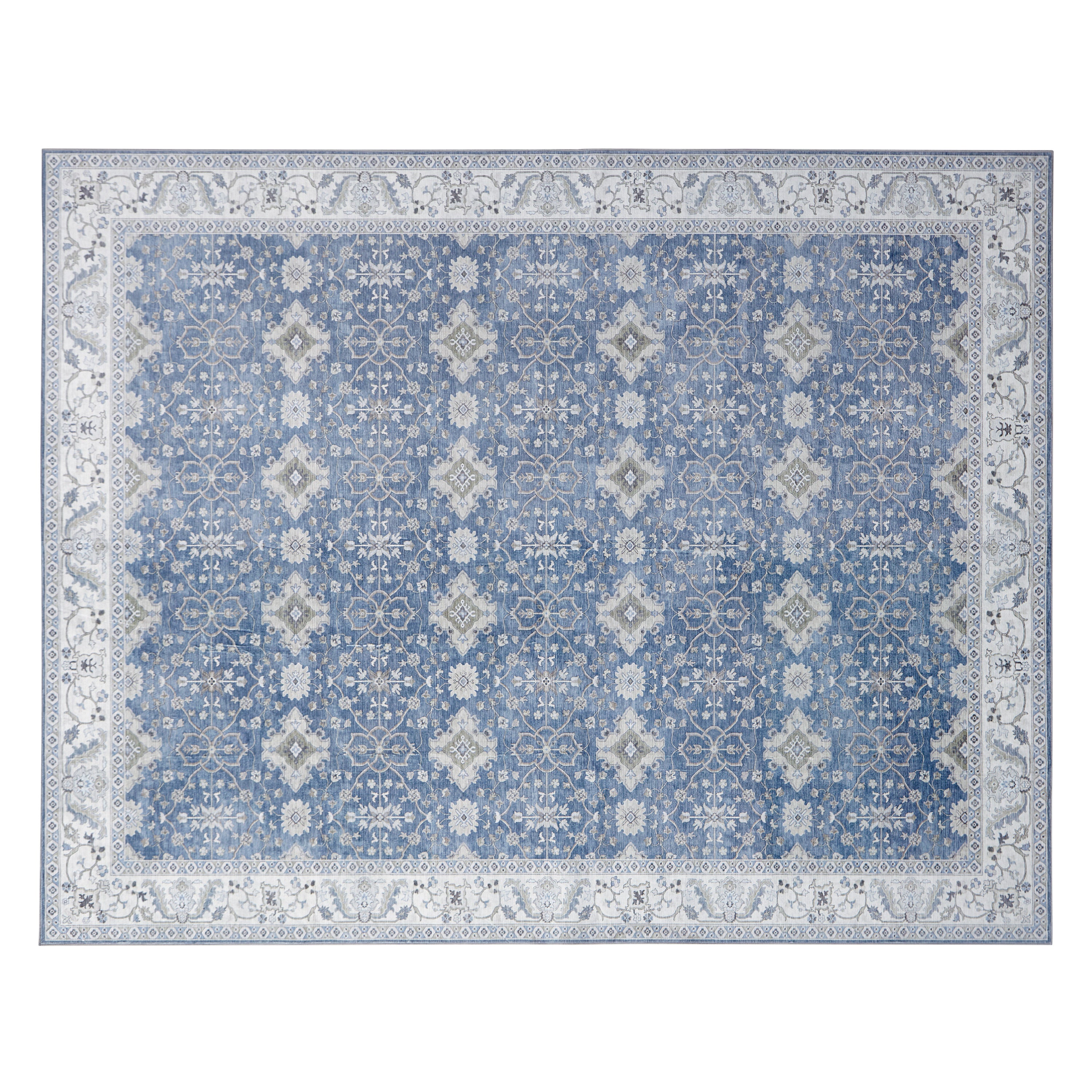 Willa Blue/Taupe Washable Dream Mink Rugs
