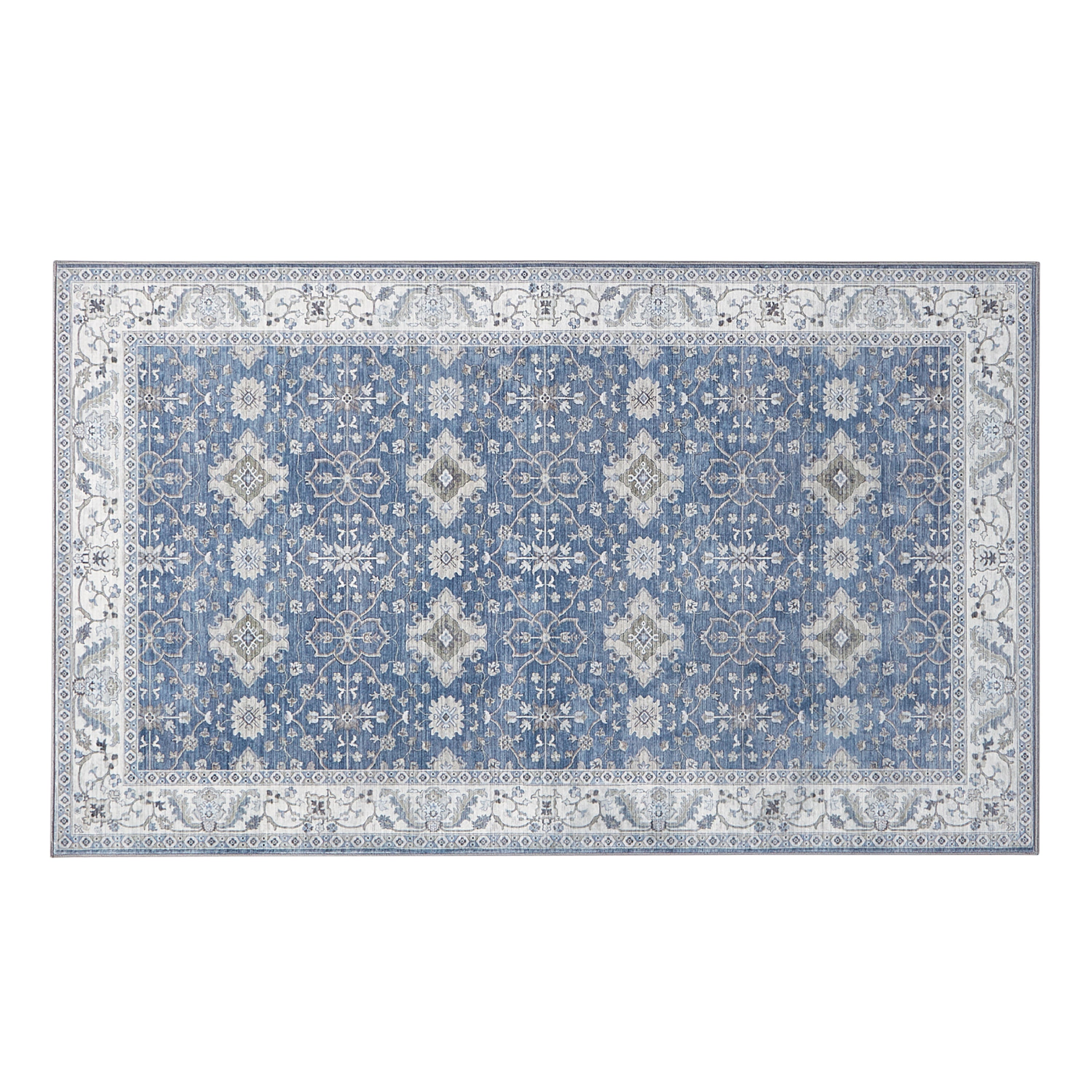 Willa Blue/Taupe Washable Dream Mink Rugs
