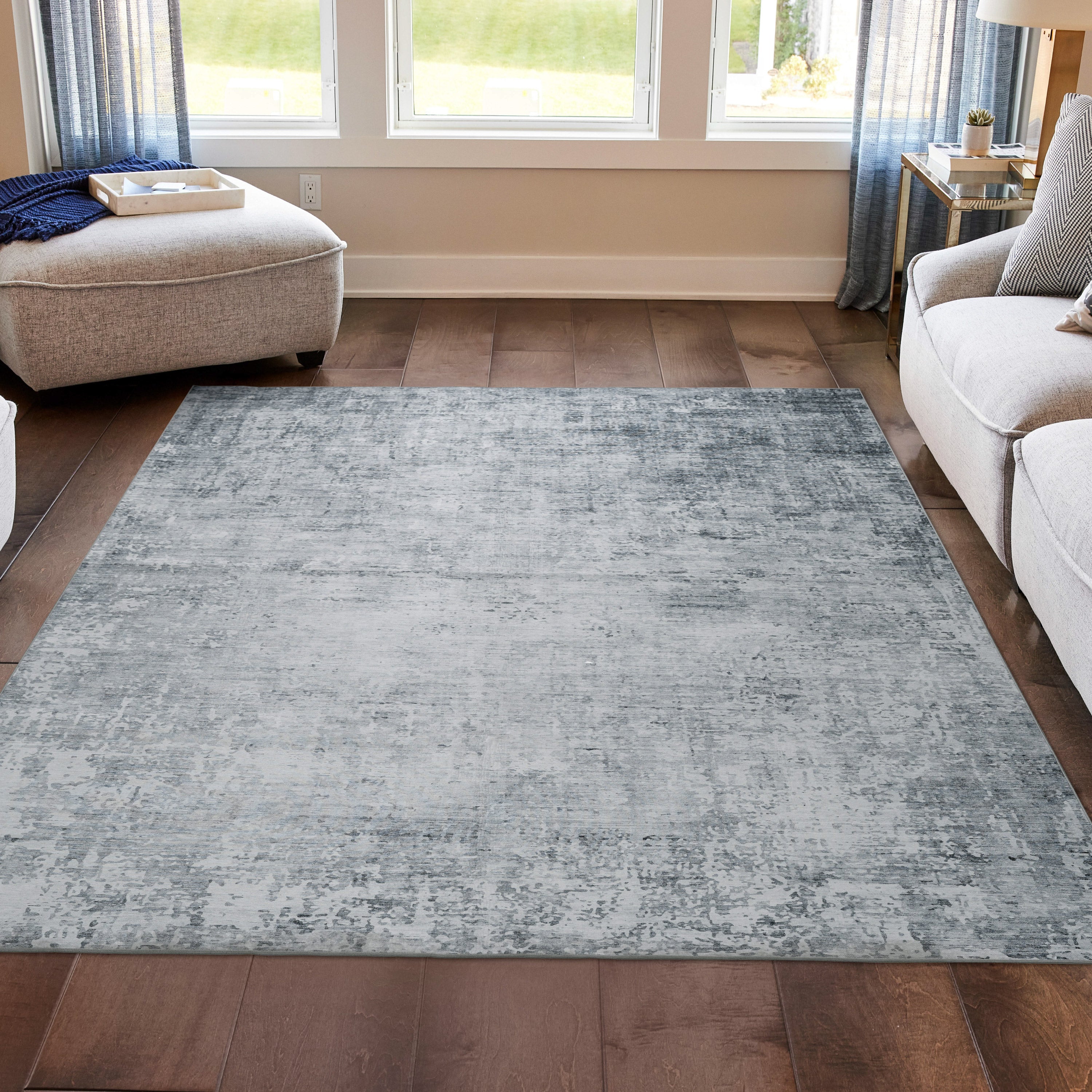Blue Hazen Abstract Imagine Printed Chenille