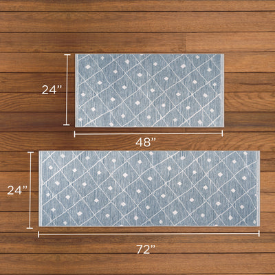 Blue Grey Seta Imagine Printed Chenille