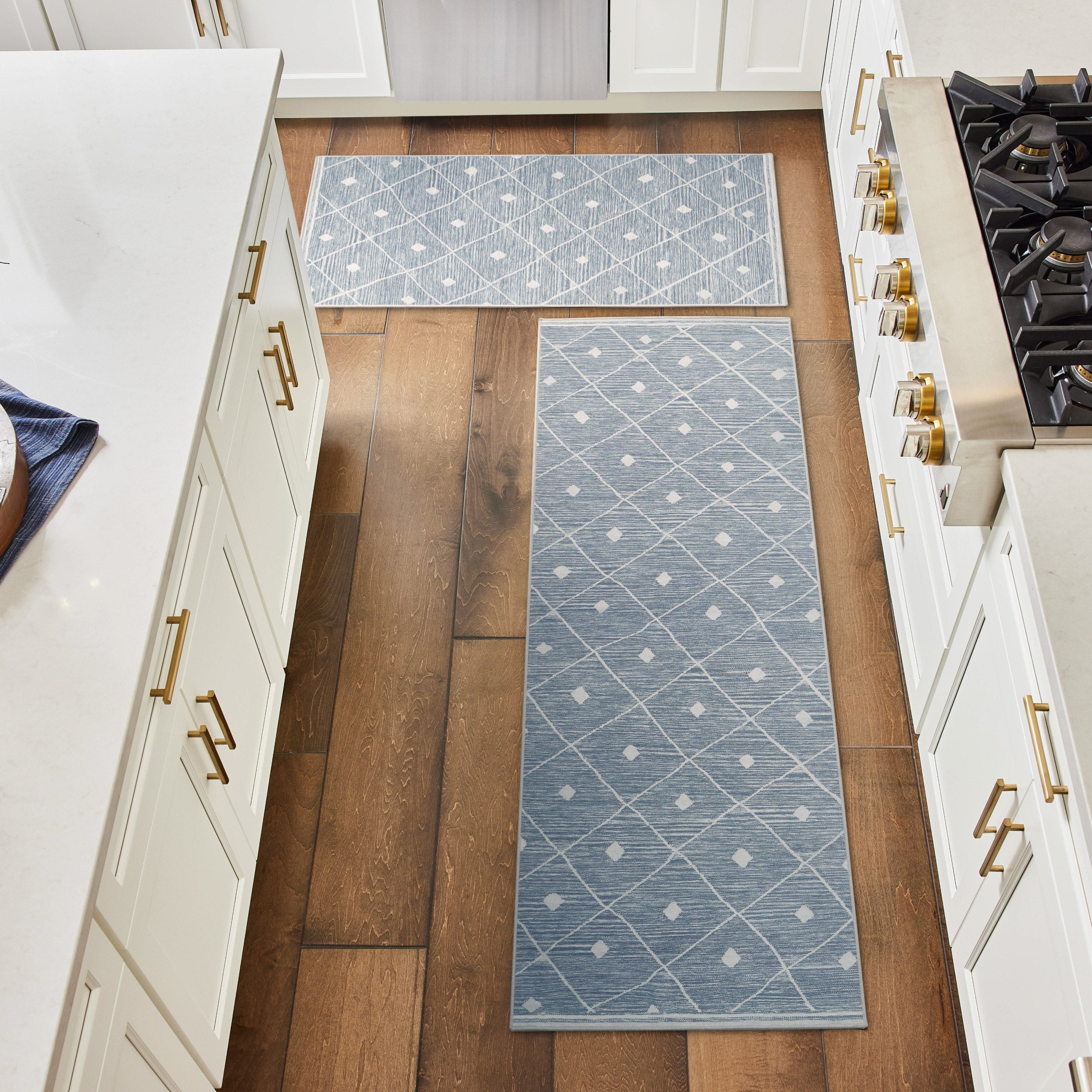 Blue Grey Seta Imagine Printed Chenille