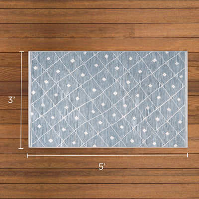 Blue Grey Seta Imagine Printed Chenille