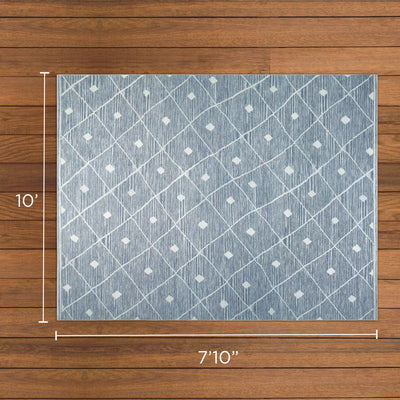 Blue Grey Seta Imagine Printed Chenille