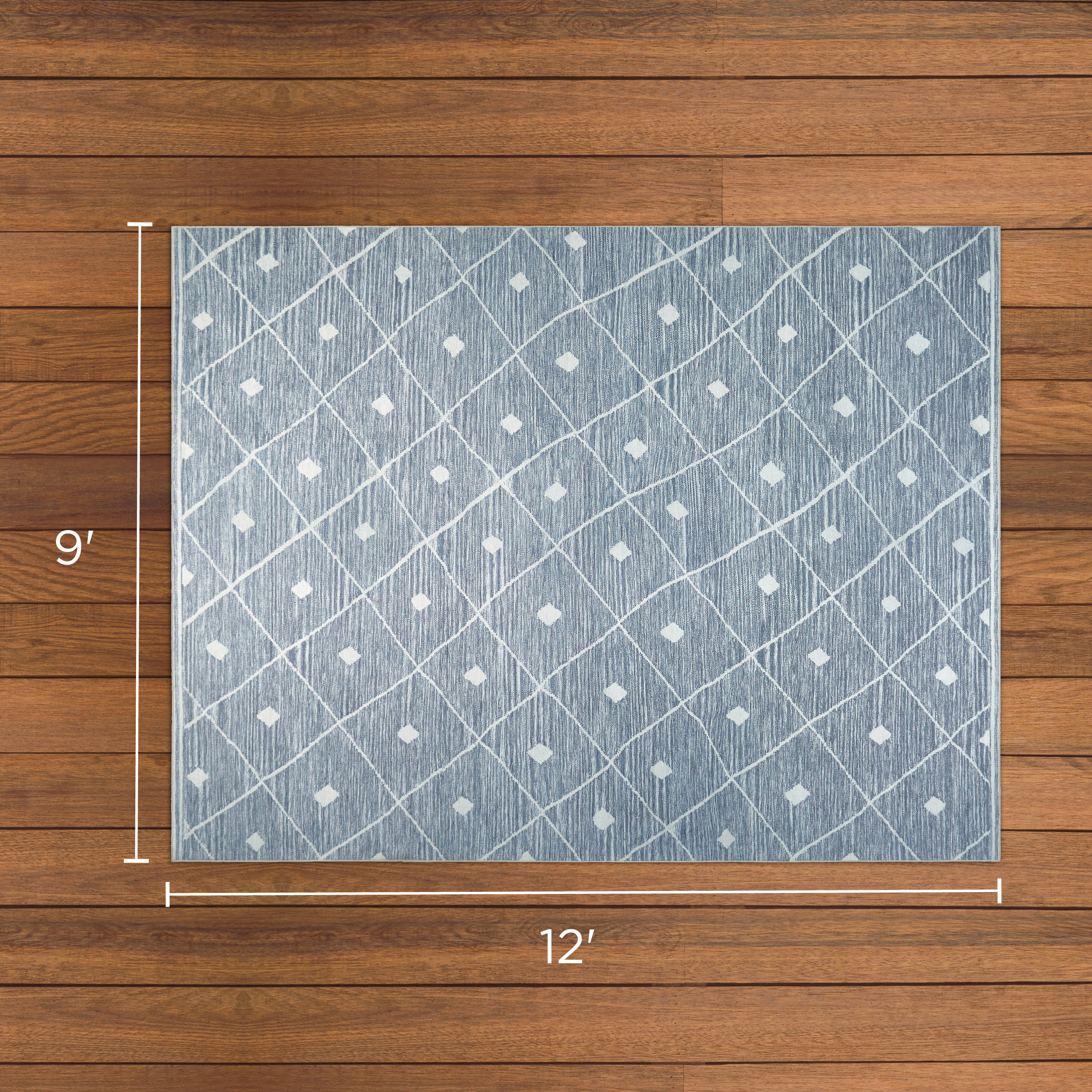 Blue Grey Seta Imagine Printed Chenille