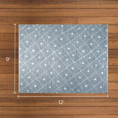 Blue Grey Seta Imagine Printed Chenille
