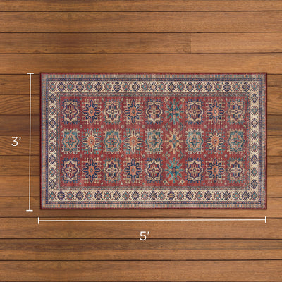 Red Minot Imagine Printed Chenille Rug