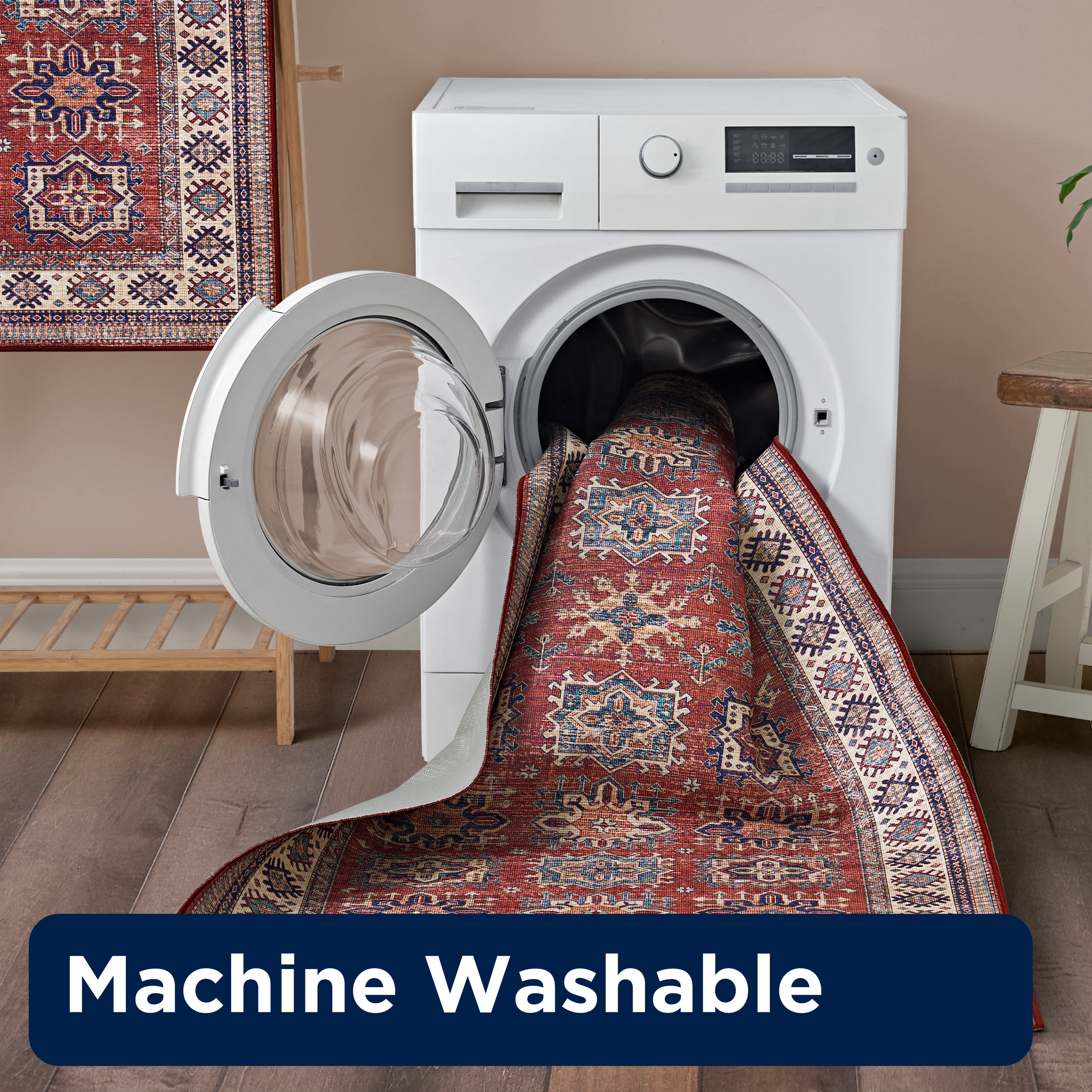 Red Minot Imagine Printed Chenille Rug