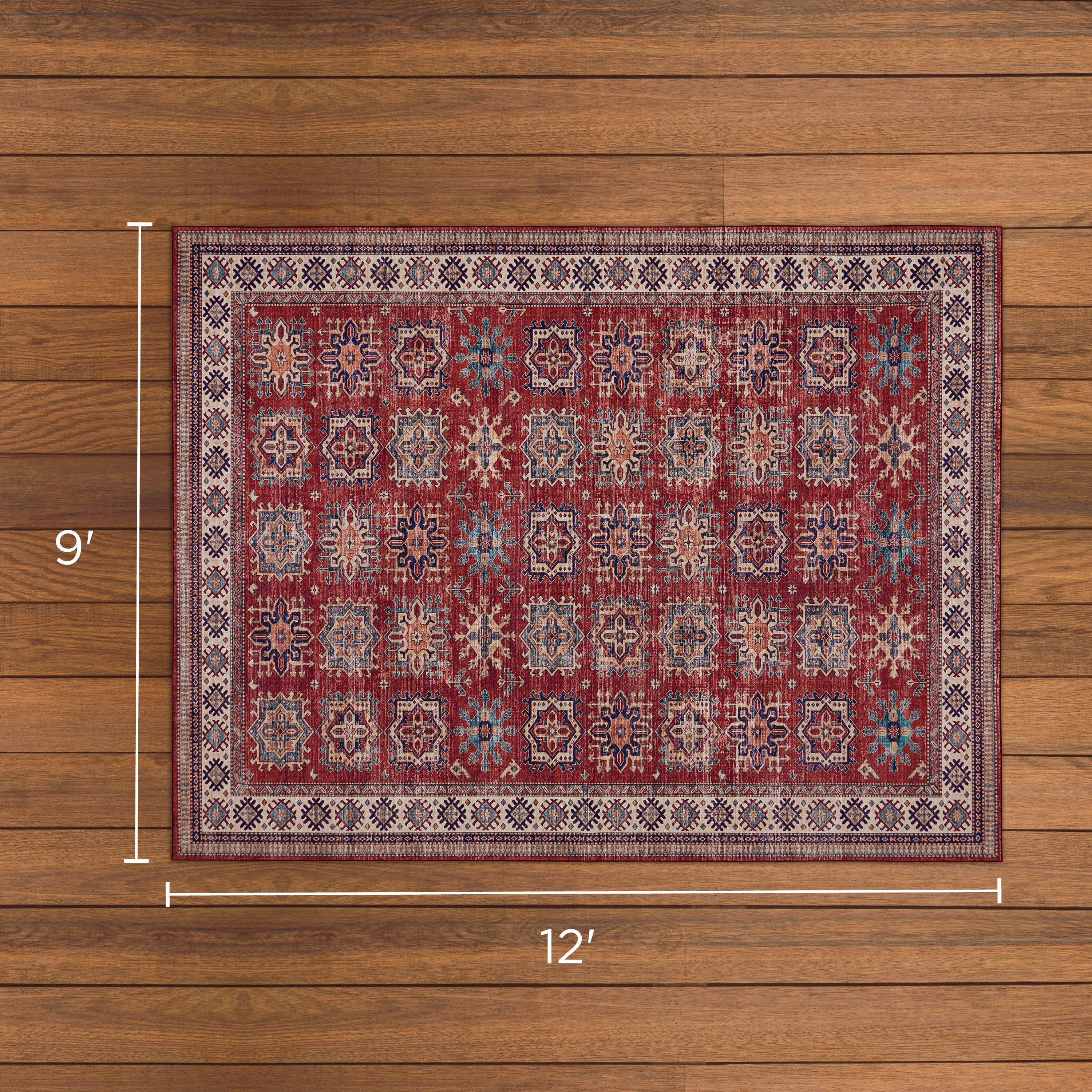 Red Minot Imagine Printed Chenille Rug
