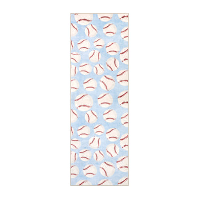 Wyatt & Ash Kids Finley Baseball Washable Rug
