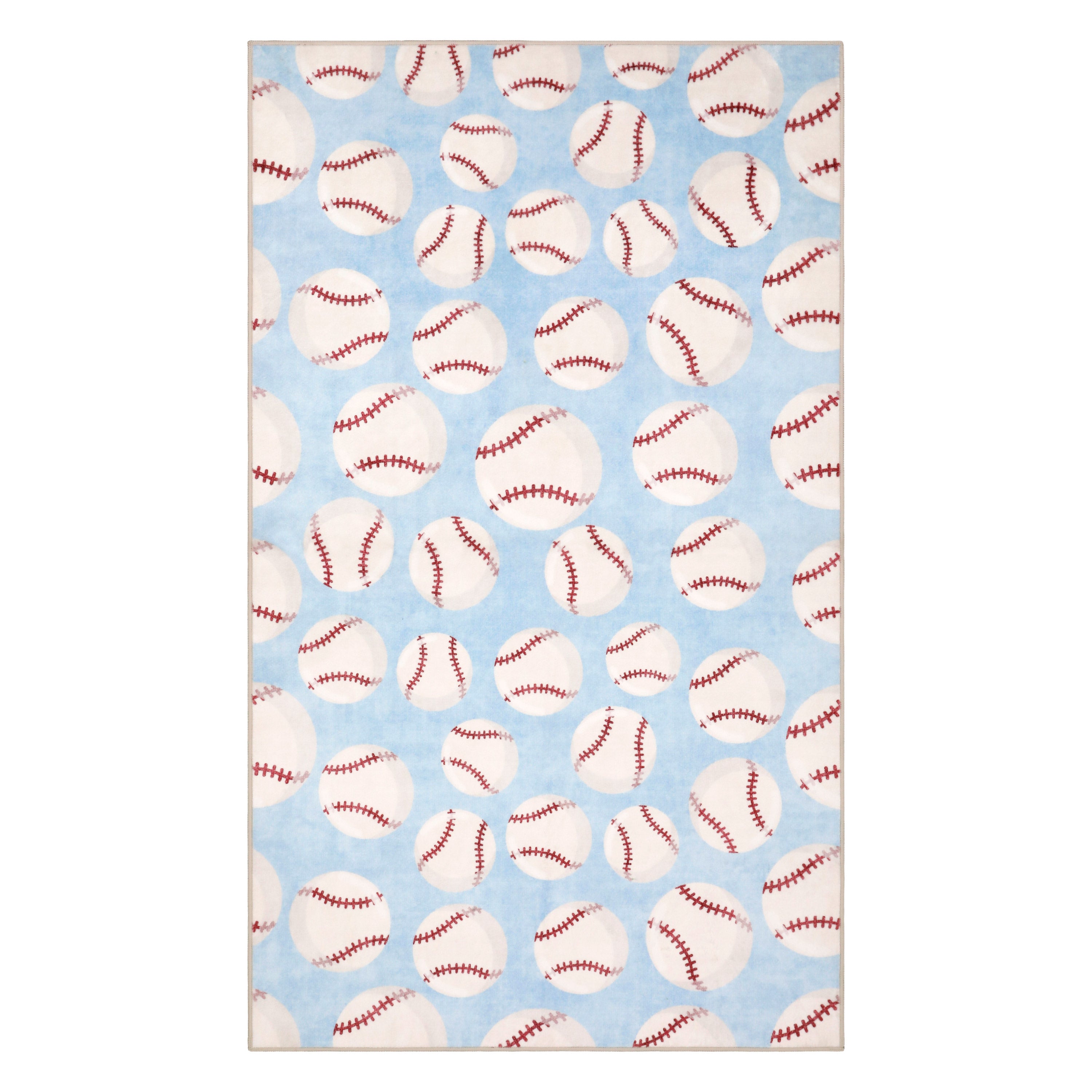 Wyatt & Ash Kids Finley Baseball Washable Rug