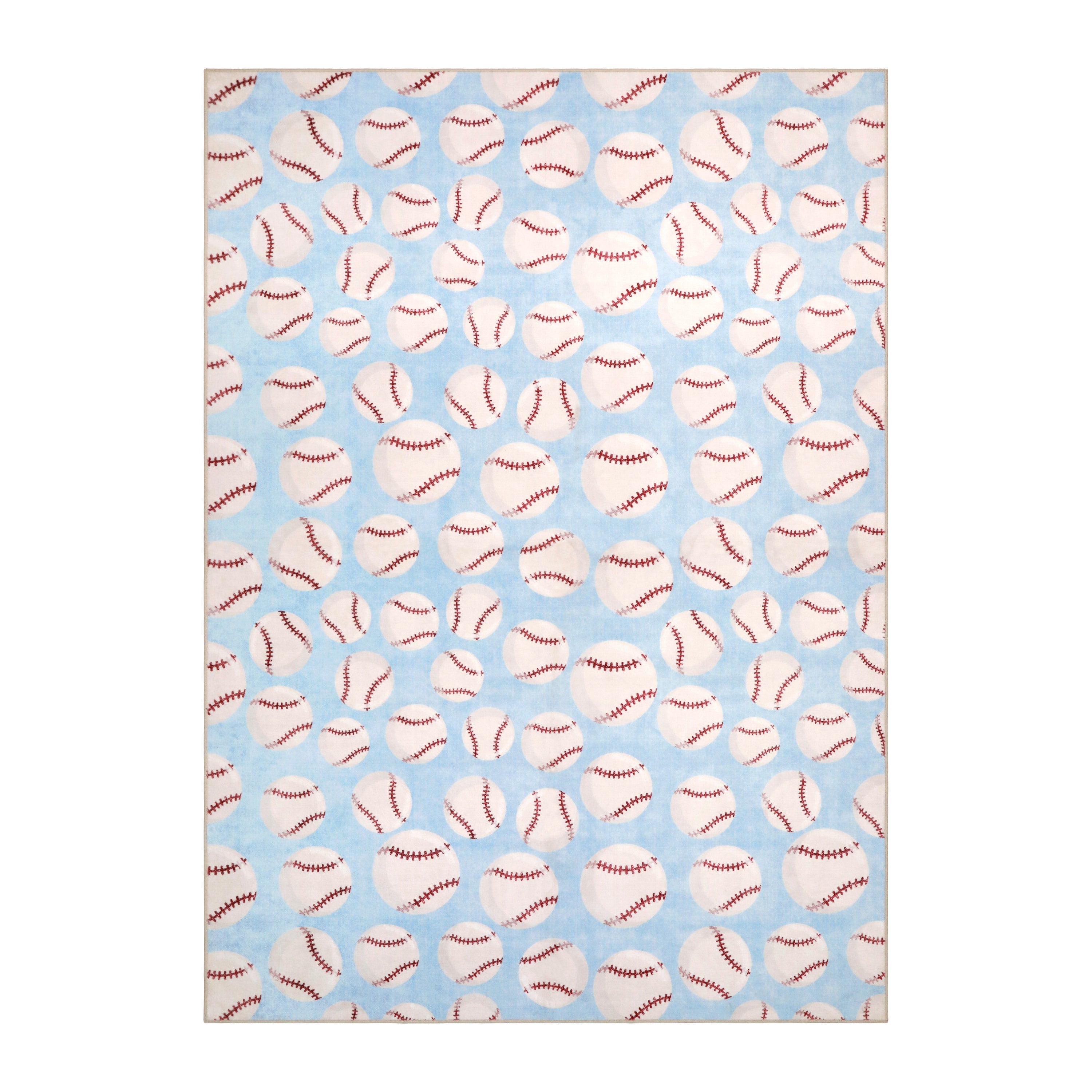 Wyatt & Ash Kids Finley Baseball Washable Rug