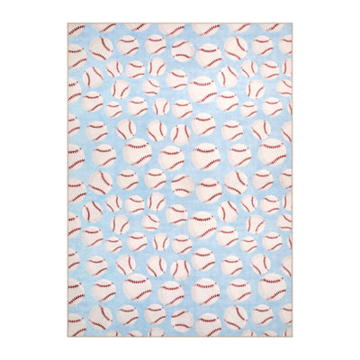 Wyatt & Ash Kids Finley Baseball Washable Rug
