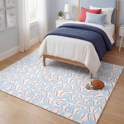 Wyatt & Ash Kids Finley Baseball Washable Rug