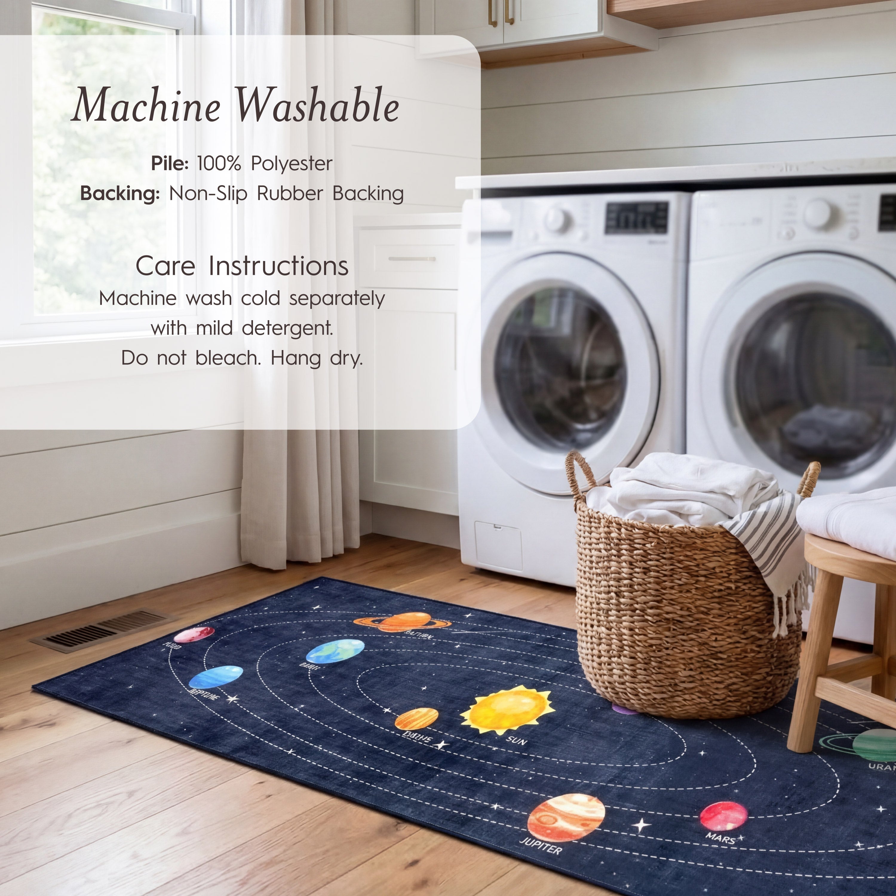 Wyatt & Ash Kids Finley Space Washable Rug